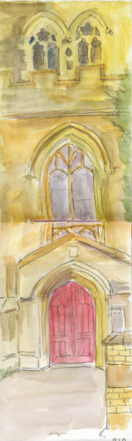 detail of facade of St Bartholomew's church, Sydenham